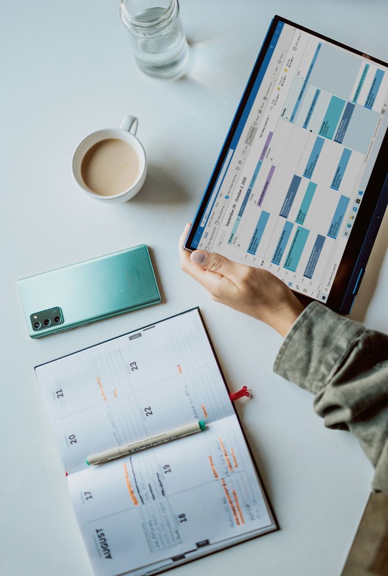 Digital calendar view on a tablet showing organized shift schedules